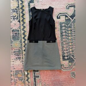 Black and White Houndstooth Skirt